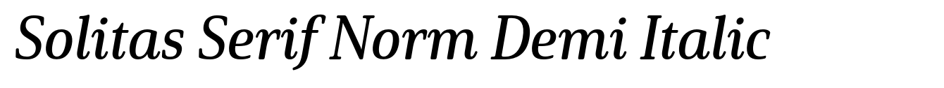Solitas Serif Norm Demi Italic